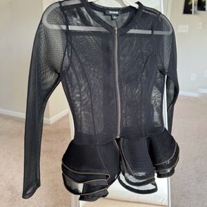 Black Mesh Jacket with zippers